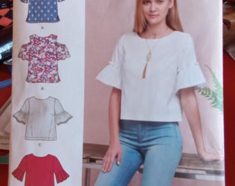 Simplicity Ruffle Sleeve Top Pattern # 8602