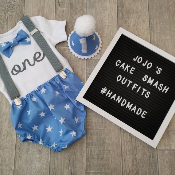 Baby Boys 1st Birthday Cake Smash Outfit// Prop.Navy Blue// White Braces.handmade.