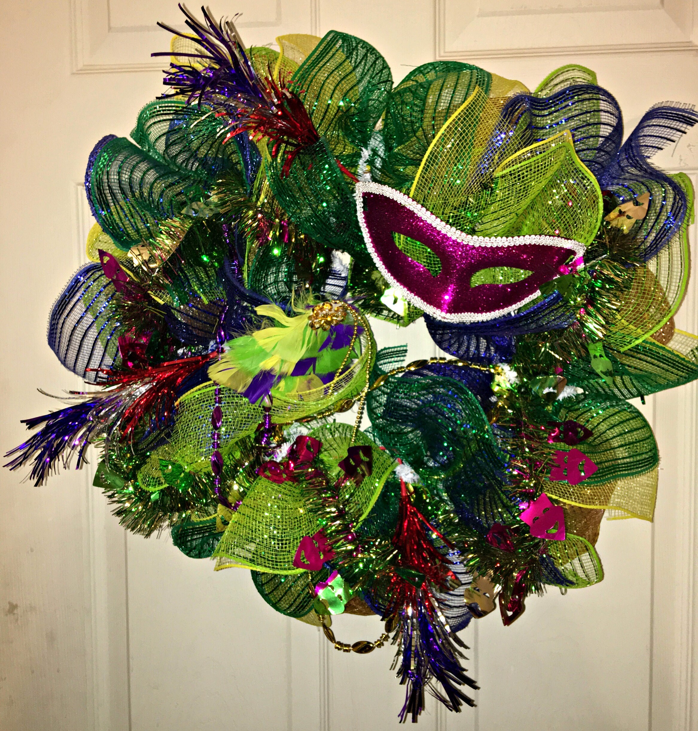 Mardi Gras wreath Etsy