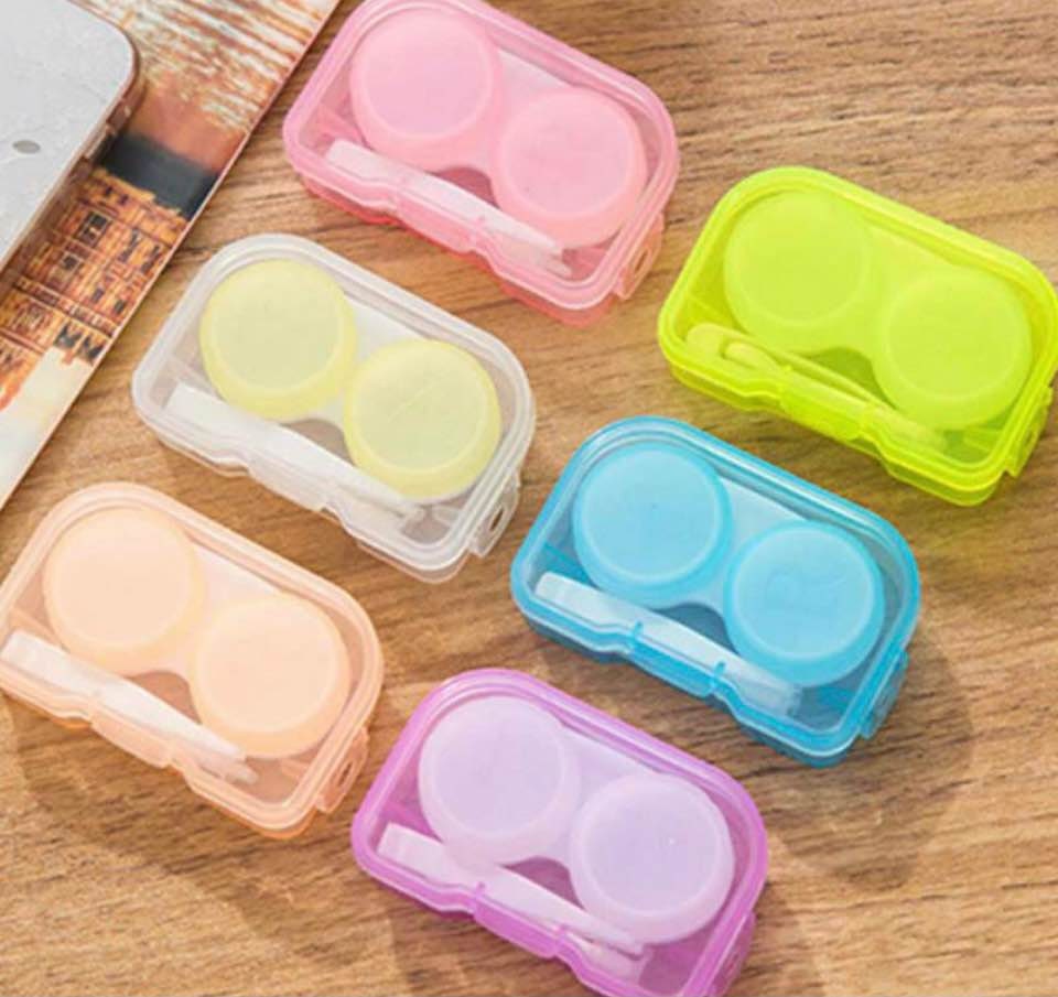 LCFALO Storage Organizer for Daily Colored Contact Lenses case, Clear  Plastic Travel Cute Colored Contact Lens Case for All Brands Contact Lens