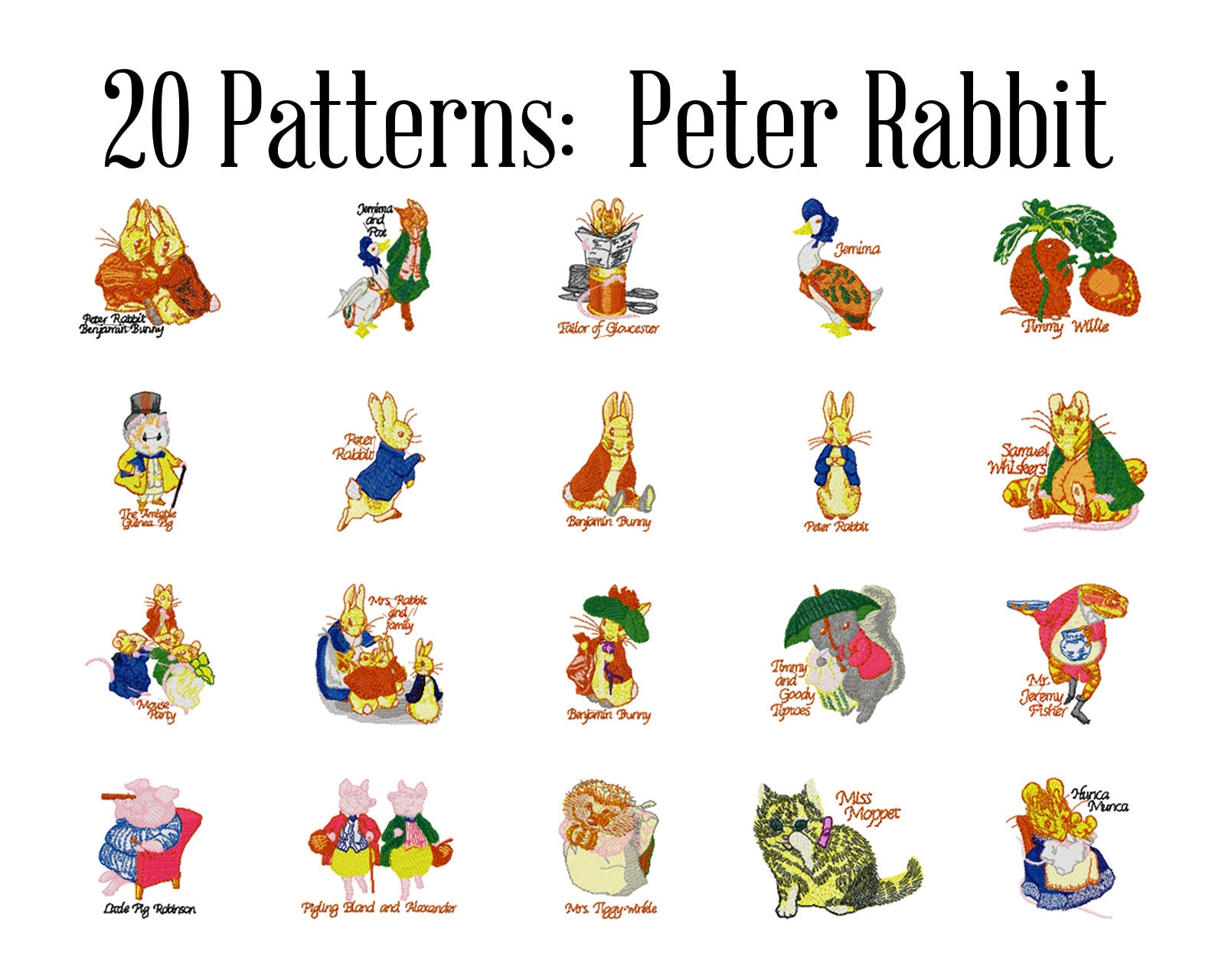 Beatrix potter peter rabbit machine embroidery patterns peter  etsy Beatrix potter peter rabbit machine embroidery patterns peter  etsy