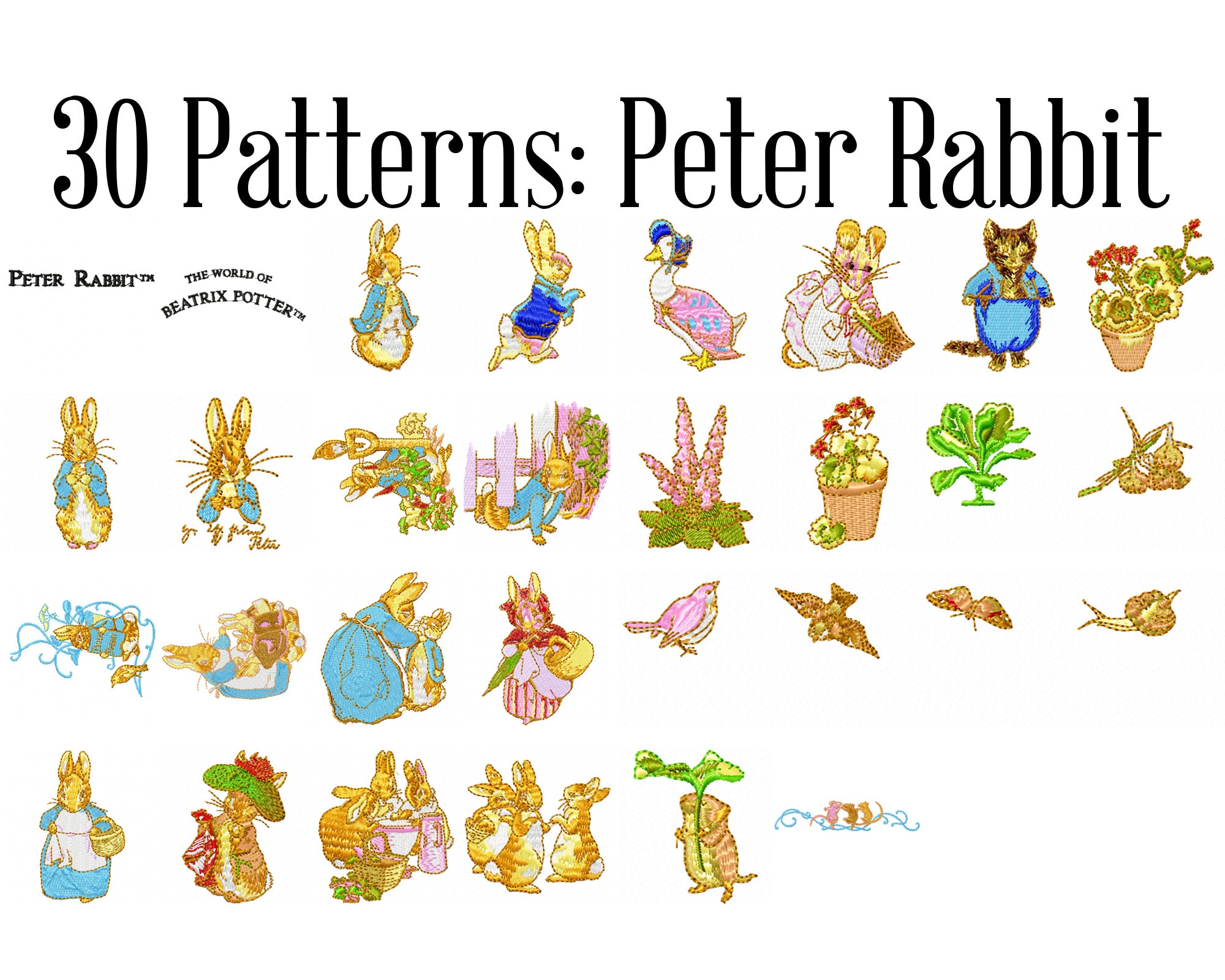 Beatrix Potter Peter Rabbit Machine Embroidery Patterns Peter Etsy