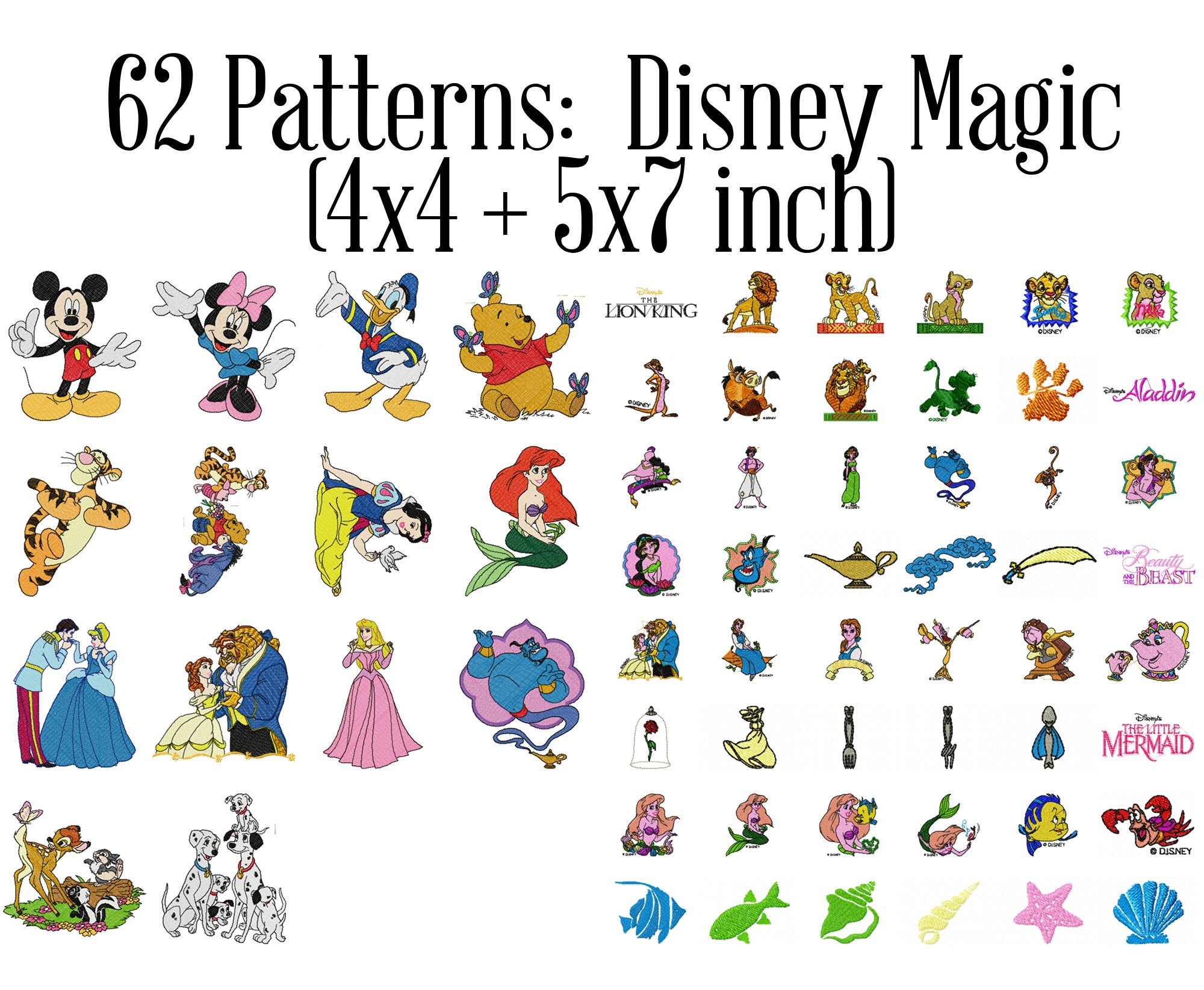 Disney Machine Embroidery Patterns Disney Embroidery Disney Etsy