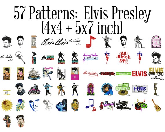 Elvis Presley Machine Embroidery Patterns Elvis Embroidery | Etsy