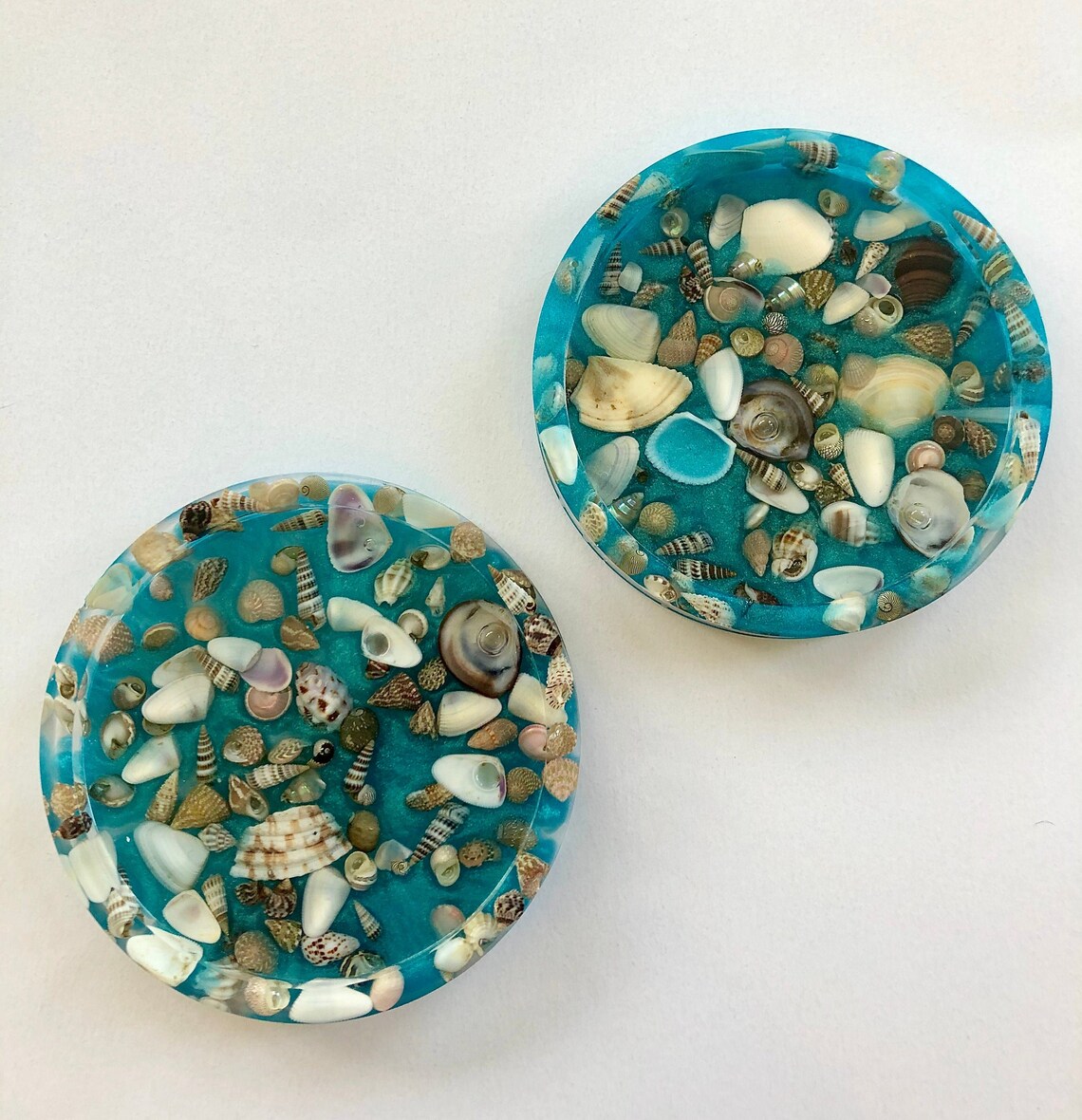 Seashell Coasters set of 2 | Etsy