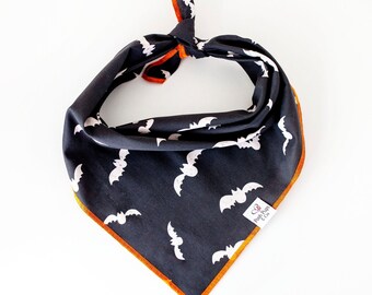 Black Bats Bandana, Halloween Dog Bandana