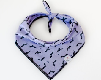 Bats on Heather Purple Bandana, Halloween Dog Bandana