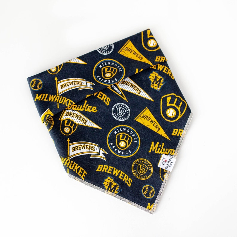 Milwaukee Brewers Dog Bandana, MLB Dog Bandana image 2