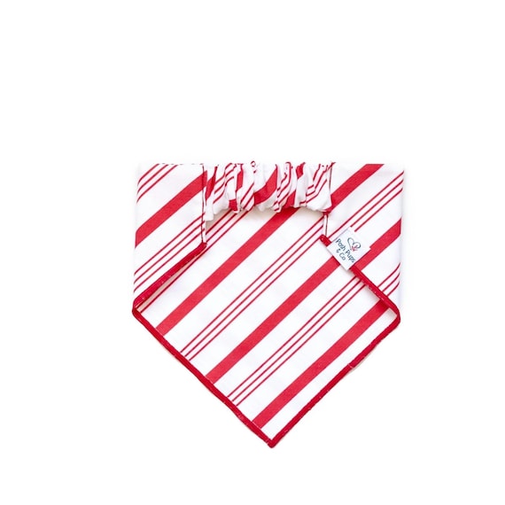 Candy Cane Stripes Scrunchie Dog Bandana