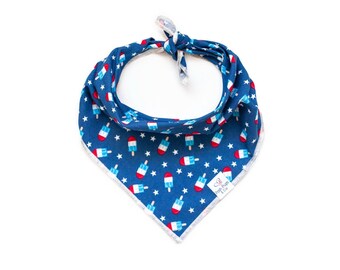 Patriotic Popsicle Dog Bandana: Handmade Glory Bandana