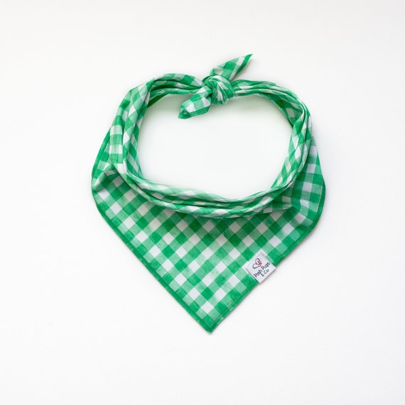 Kelly Bandana, Spring Dog Bandana, Spring Plaid Dog Bandana