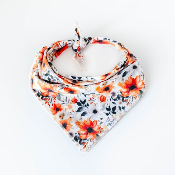 Halloween Floral Bandana , Halloween Dog Bandana