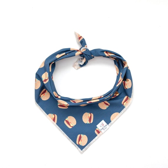 Cheeseburgers on Blue Dog Bandana
