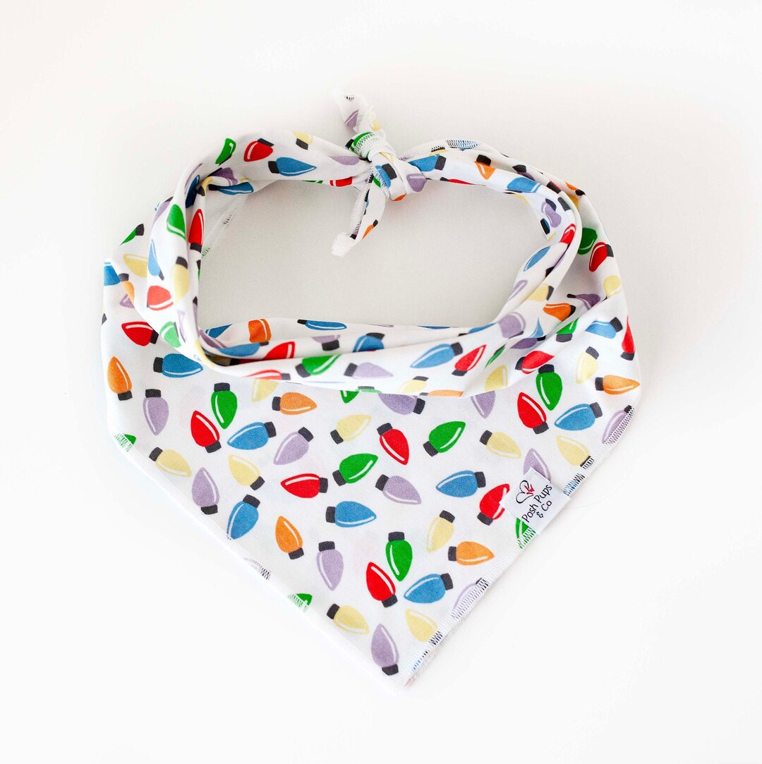 Christmas Lights Bandana, Christmas Lights Dog Bandana Etsy