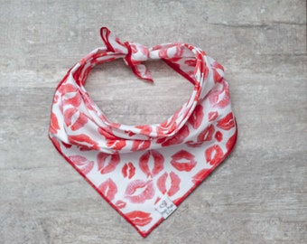 Love Lips Bandana, Tie On Dog Bandana