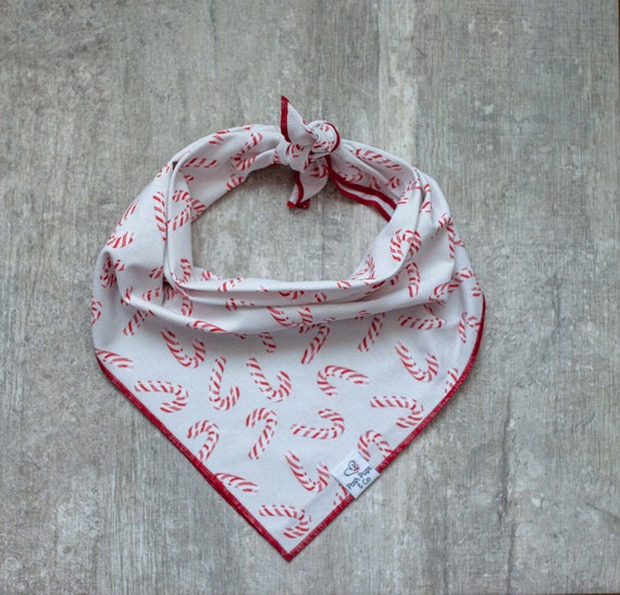 Candy Cane Dog Bandana, Christmas Dog Bandana