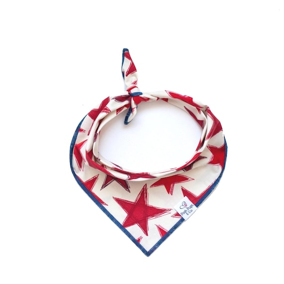 Big Red Star Dog Bandana, Patriotic Dog Bandana