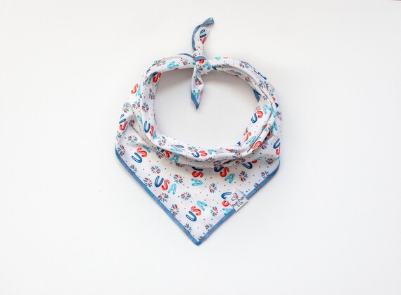 USA 4th of July Dog Bandana, Patriotic Dog Bandana