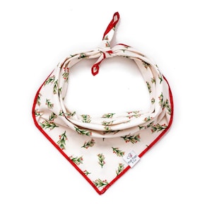 Christmas Greenery Bandana, Christmas Dog Bandana