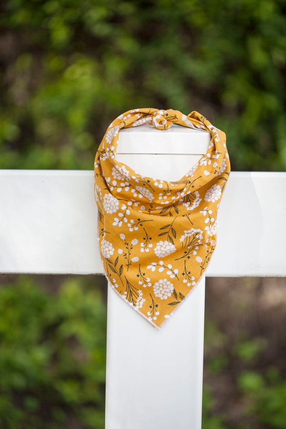 Calla Bandana, Yellow Floral Dog Bandana