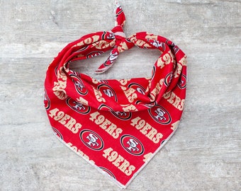 San Francisco 49ers Dog Bandana: Handmade Tie-On Style