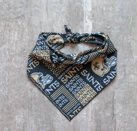 New Orleans Saints Bandana, NFL Dog Bandana, Tie on Dog Bandana