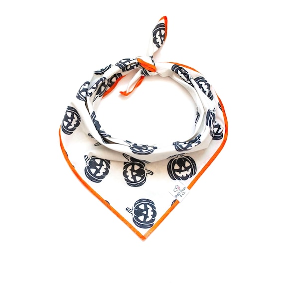 Black Pumpkin Bandana, Pumpkin Dog Bandana