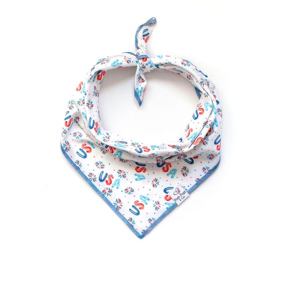 USA 4th of July Dog Bandana: Handmade Patriotic Style