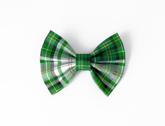 Donovan Dog Bow Tie, Green Plaid Dog Bow Tie, St. Patrick's Dog Bow Tie