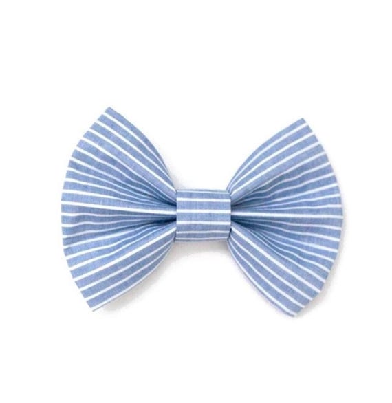 Oxford Dog Bow Tie, Blue Striped Dog Bow Tie