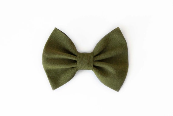 Olive You Dog Bow Tie, Olive Green Dog Bow Tie