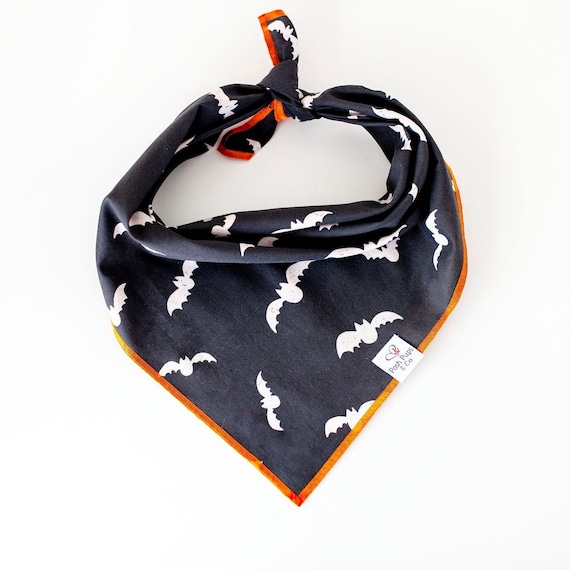 Black Bats Bandana, Halloween Dog Bandana