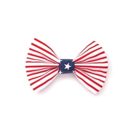 American Stars and Stripes Dog Bow Tie