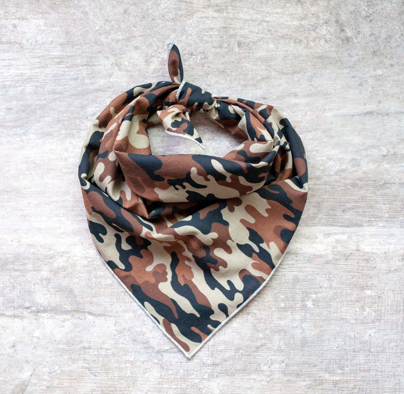 Brown Camo Bandana Camo Dog Bandana Tie on Dog Bandana Etsy