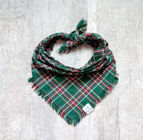 Murray Bandana, Green Tartan Plaid Dog Bandana