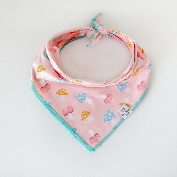 Toadstool on Pink Mushroom Bandana, Dog Bandana