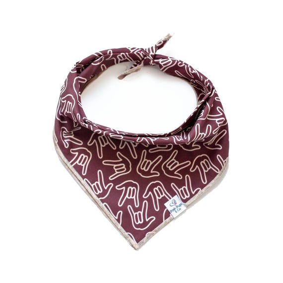 ILY on Rich Rust Dog Bandana