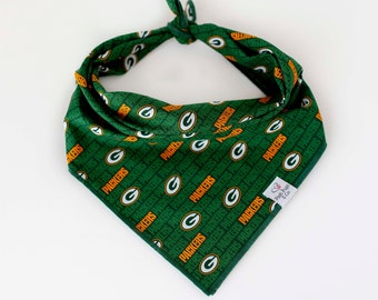 Green Bay Packers Dog Bandana, NFL Dog Bandana