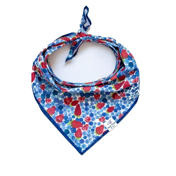 Berry Bliss Dog Bandana, Patriotic Dog Bandana