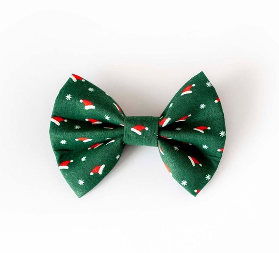 Santa Hat Bow Tie, Christmas Dog Bow Tie