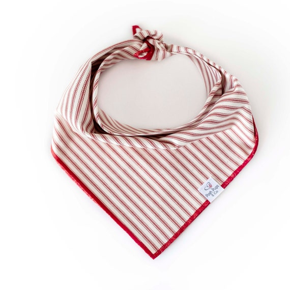 Jake Bandana, Red Ticking Strip Dog Bandana