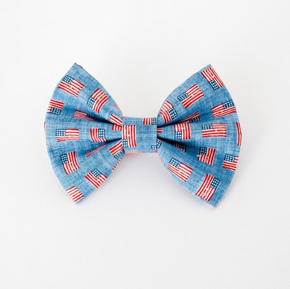 Carter Dog Bow Tie, American Flag Dog Bow Tie
