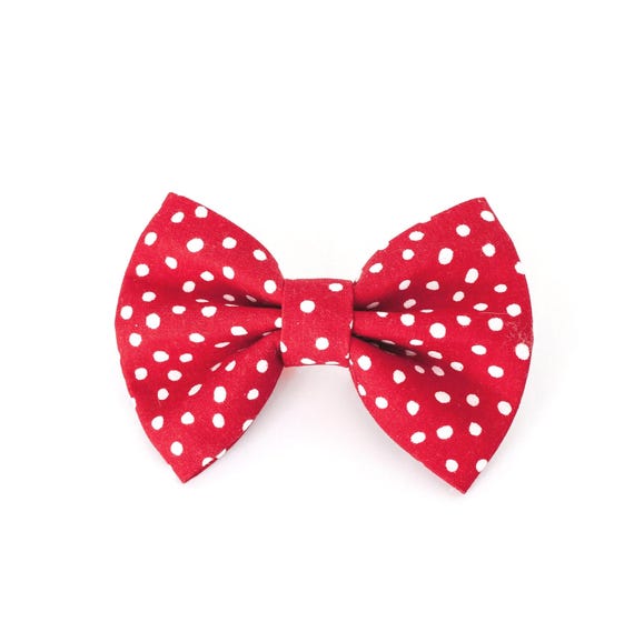 Minnie Dog Bow Tie, Red Polka Dot Dog Bow Tie