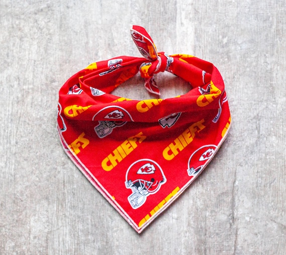 Kansas City Chiefs Bandana, NFL Dog Bandana, Tie on Dog Bandana