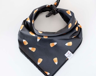 Candy Corn on Black Bandana, Halloween Dog Bandana