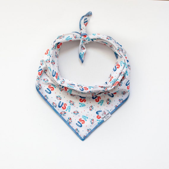 USA 4th of July Dog Bandana, Patriotic Dog Bandana