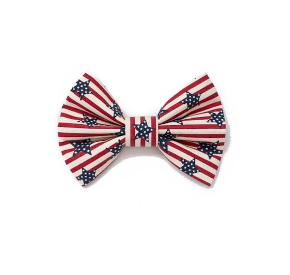 Amerigo Dog Bow Tie, Patriotic Dog Bow Tie