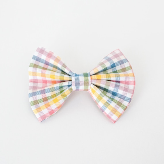 Pascale Dog Bow Tie, Easter Gingham Dog Bow Tie