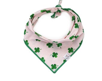 Green Shamrock Dog Bandana: Pink St. Patrick's Day Bandana