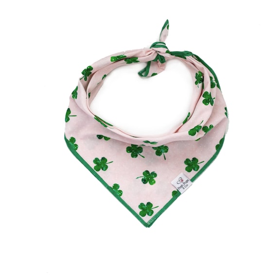 Green Shamrock Dog Bandana: Pink St. Patrick's Day Bandana